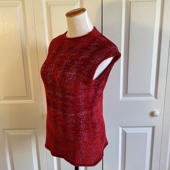 Lainey Keogh Made in Ireland Red Cashmere Sweater Size Medium/Large - Picture 3 of 9